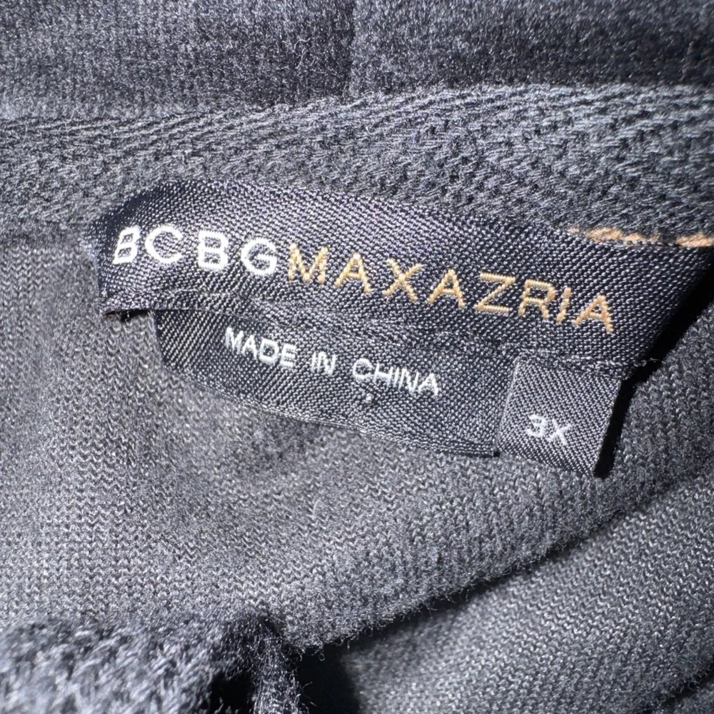 BCBG‎ Max Azria Black Velour Hoodie Rhinestone Bling Y2K McBling Glam 3X